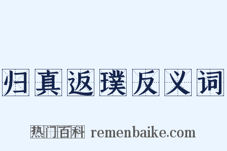 归真返璞反义词是什么意思的图片